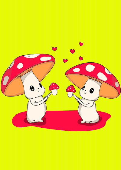 Mushroom love illustration 3d adobe animation branding design graphic design illustration logo motion graphics pack ui ux vector