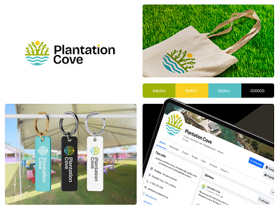 Plantation Cove bamboo brand branding cove design elegant graphic design illustration logo logo desig logotype mark minimalism minimalistic modern ocean sea sign sun water