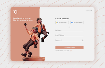 Metaverse Gaming Sign-Up Page UI metaverse sign up page ui