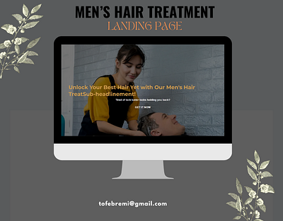 NEW MEN'S HAIR TREATMENT LANDING PAGE branding form page graphic design landing page landing page of hair treatment lead generation logo design men hair treatment sales funnel web development web hosting website design