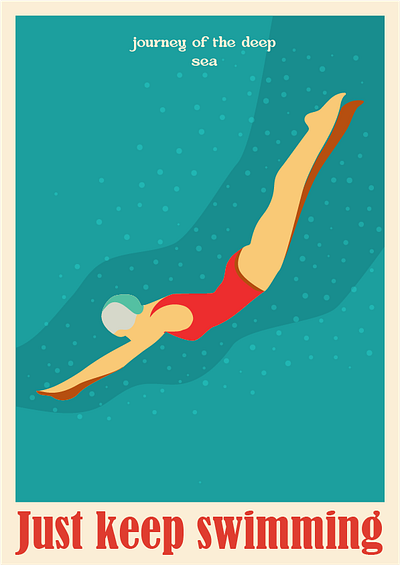 keep swimming graphic design ill illustration typography