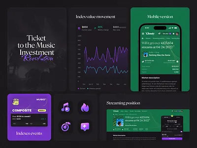 Clouty: Overview branding design graphic design icons interface investment logo mobile music streaming ticket ui ux web web design