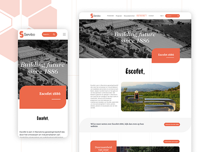 Servibo - Website Design belgium black design desktop functional furniture grid industrial minimalist mobile modular odoo orange project public space ui ux web website white
