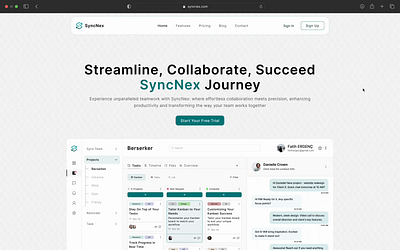 SyncNex Landing Page dashboard design landing landingpage logo saas ui uidesign ux uxdesign website