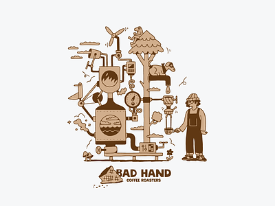 BAD HAND X FRIED CACTUS COLLAB artist artist collab coffee illustration design drawing freinds graphic design illustration illustrator people