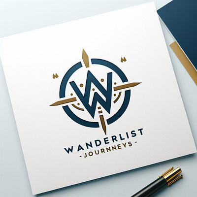 WanderList Logo design branding flat graphic design illustration logo minimal modern travel agency vector