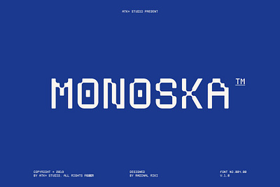 Monoska atk type classic font classic font techno font display font monoska monoska font monoska typeface tech font techno font vhs font