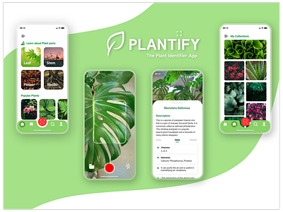 Plant Identifier App Ui Design app redesign app ui design app ui ux design design concept plant app plant identifier