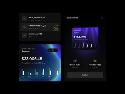 NVO: Cards bank banking card cards chart components earn finance fintech graph interface loading popup renat renua revenue staking ui uploading web3
