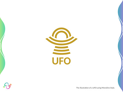 UFO Logo alien brand design brand designer galaxy gold golden line lines logo design logo designer logo for sale logo idea logo inspiration logomark logotype monoline planet space ufo zzoe iggi