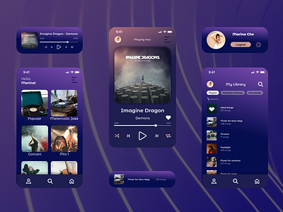 Daily UI I Music Player app app design app interface branding creative thinking design graphic design illustration interface interface design minimal player typography ui ui design user expireance user interface ux vector visual design