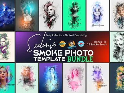 Exclusive Smoke Photo Effect Bundle collate photo frame