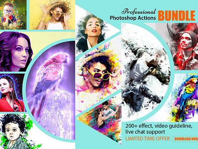 Photoshop Actions Bundle brushy art maker