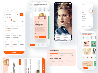 Skincare App UI/UX Design Concept app design app redesign design concept 2024 skincare app design skincare app design concept