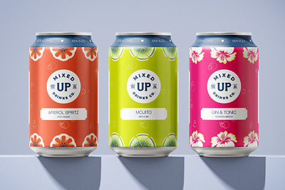 Mixed Up Drinks Co. Packaging graphic design illustration packaging design