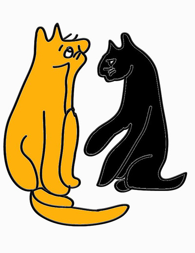 Orange and Black cats graphic design