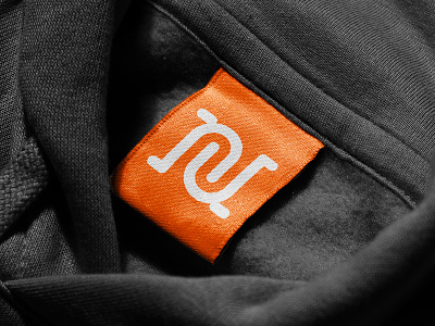 N letter label branding branding design clothing curved logo curves custom mark geometric label design mark monogram logo n letter n letter label orange logo outline logo simple