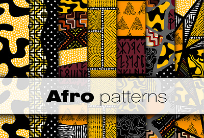 💛🖤 Tribal Seamless Patterns african afro ethnic native patchwork pattern seamless tribal tribal pattern vector yellow