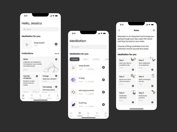 Meditation App Design Concept by Daria Gershkovich on Dribbble