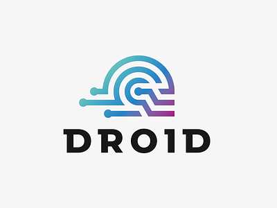 Droid android branding concept design droid logo robot