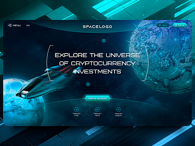 Universe of Cryptocurrency bitcoin blockchain crypto dashboard design investment project token webdesign