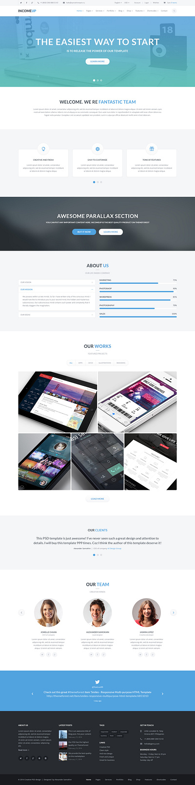 Website Template UI/UX Design Concept agency website agency website design template design