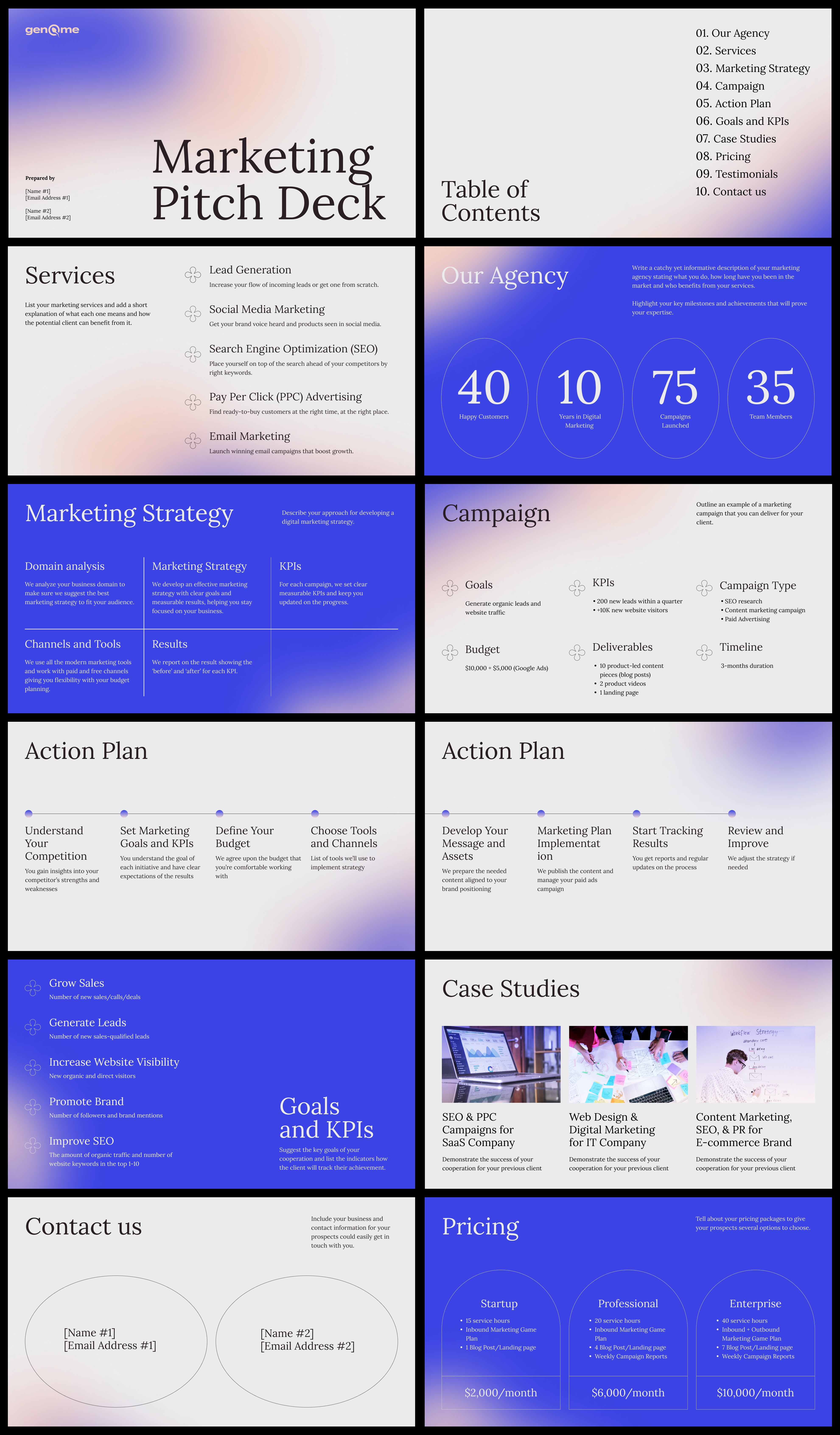 Marketing Pitch Deck template clean deck keynote modern pitch powerpoint presentation prezi slides