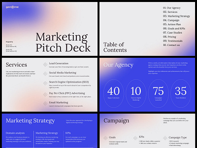 Marketing Pitch Deck template clean deck keynote modern pitch powerpoint presentation prezi slides