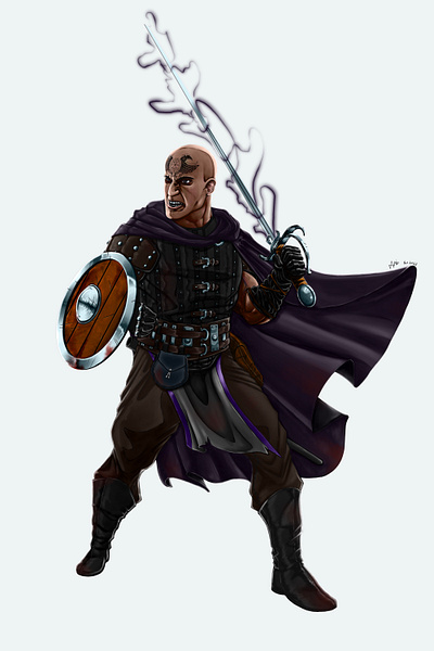 Utan Himer - My D&D 5e Character characterart dd dnd dungeonsanddragons fighter painting procreate