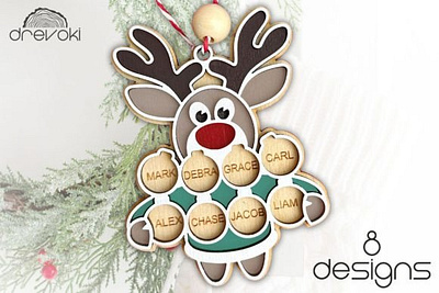 Reindeer Christmas Ornament Svg Laser christmas decor ideas christmas décor christmas holidays decorations christmas projects to make