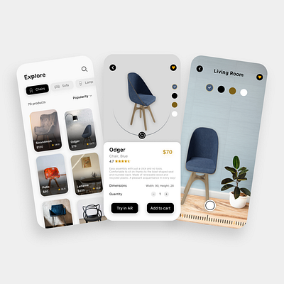 Online Furniture Shopping APP Design app uii furniture app design online furniture shopping ui ux design