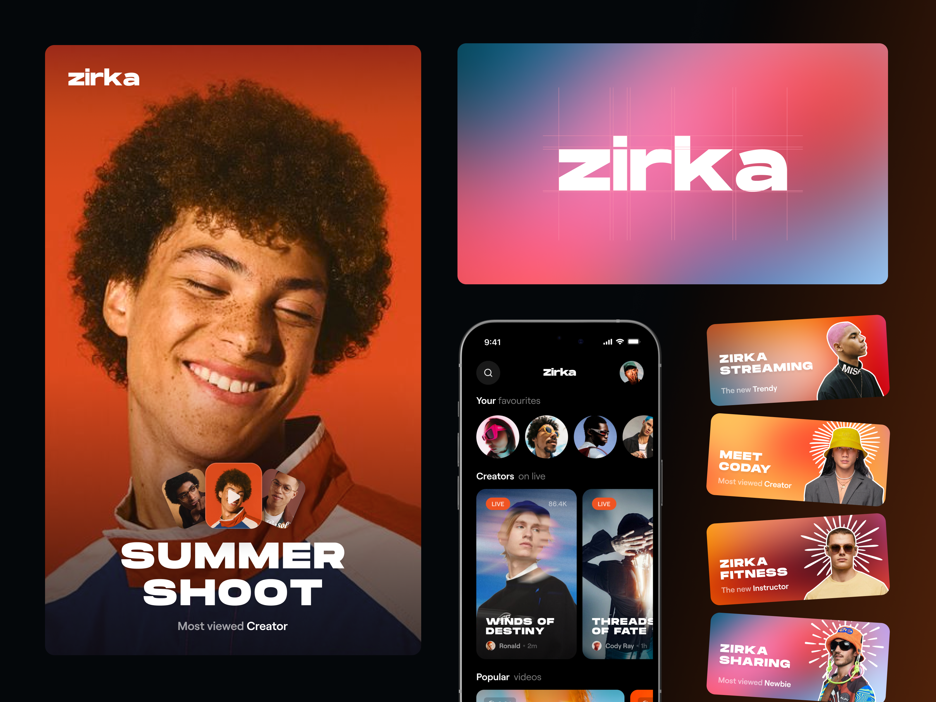 Zirka Branding app brand brand colors brand designer brand guide brand guidelines brand identity branding card design clean design gradient graphic design inspiration logo logo design minimalist video zirka