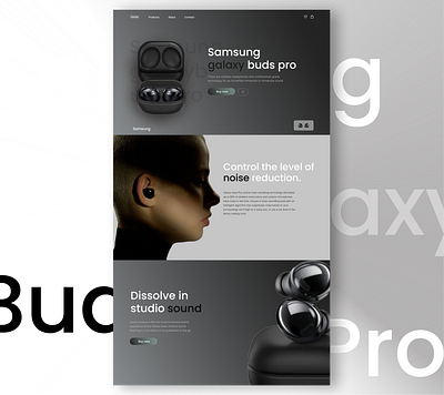 Samsung galaxy buds pro landing page animation ui