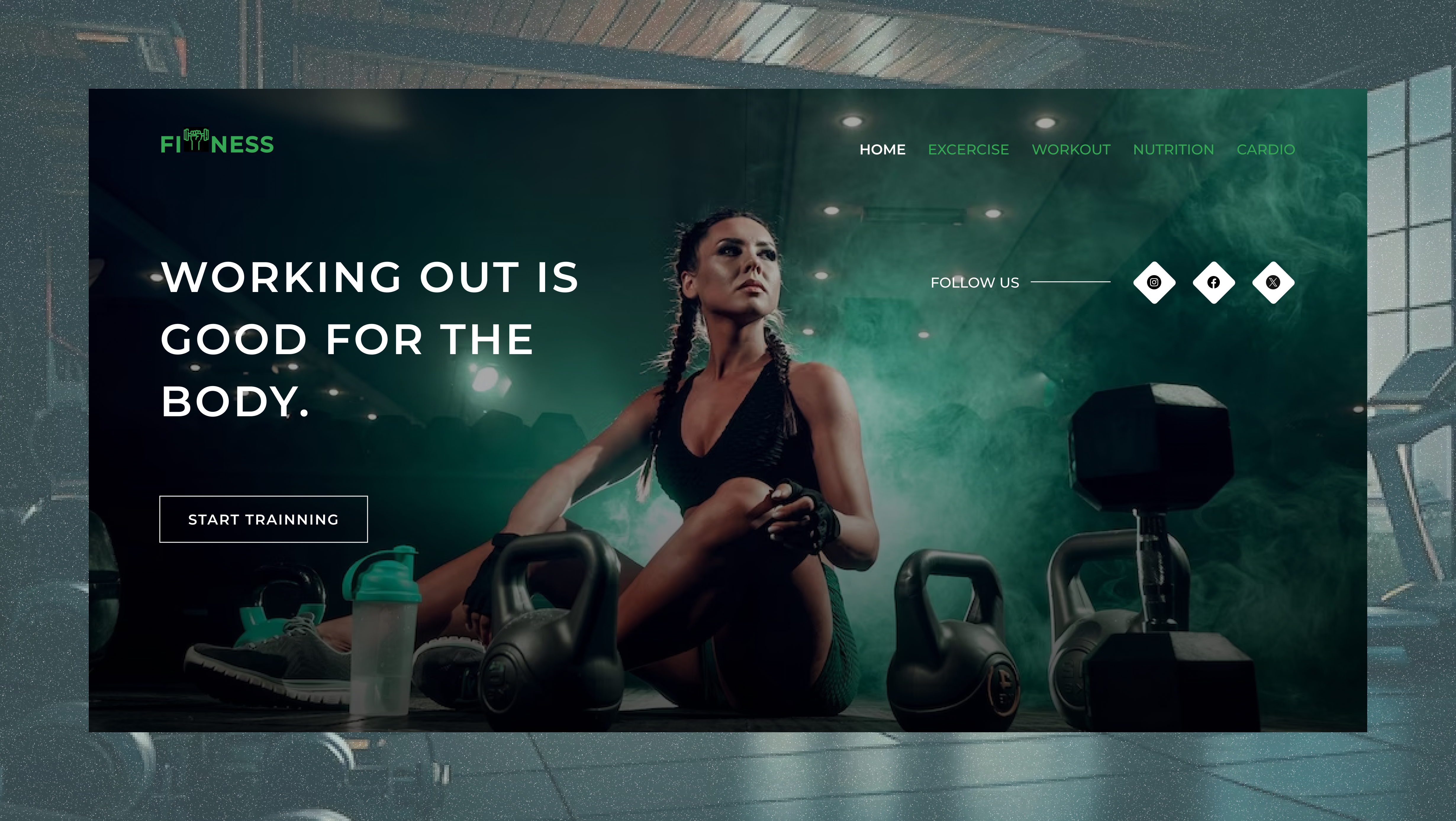 Fitness Website Hero Section UI Design fitness fitness logo gym hero section design ui