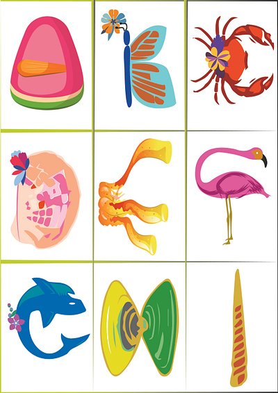 Alphabets Design for Ocean_Summer A-Z alphabets children design graphic design illustration ocean summer