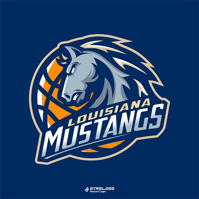 LOUISIANA MUSTANGS BASKETBALL basketball design esport logo illustration logo louisiana mascot design mascot logo mustang sport logo vector