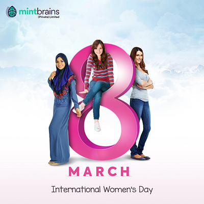 INTERNATIONAL WOMEN'S DAY BANNER 3d branding graphic design logo