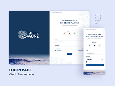 The Ocean Action Network : Log In Page figma design interface interface desktop interface mobile login page responsive ui design