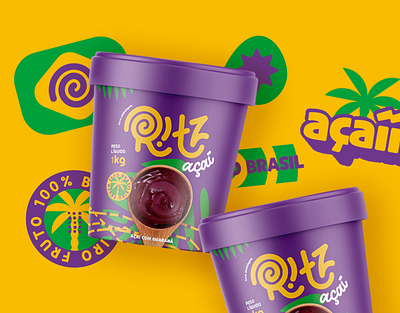 Ritz Açaí branding brasil graphic design ice cream logo logo design packaging