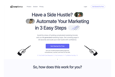 Loop Genius Marketing Landing Page illustration landing page design responsive website design ui ui design uiux website design