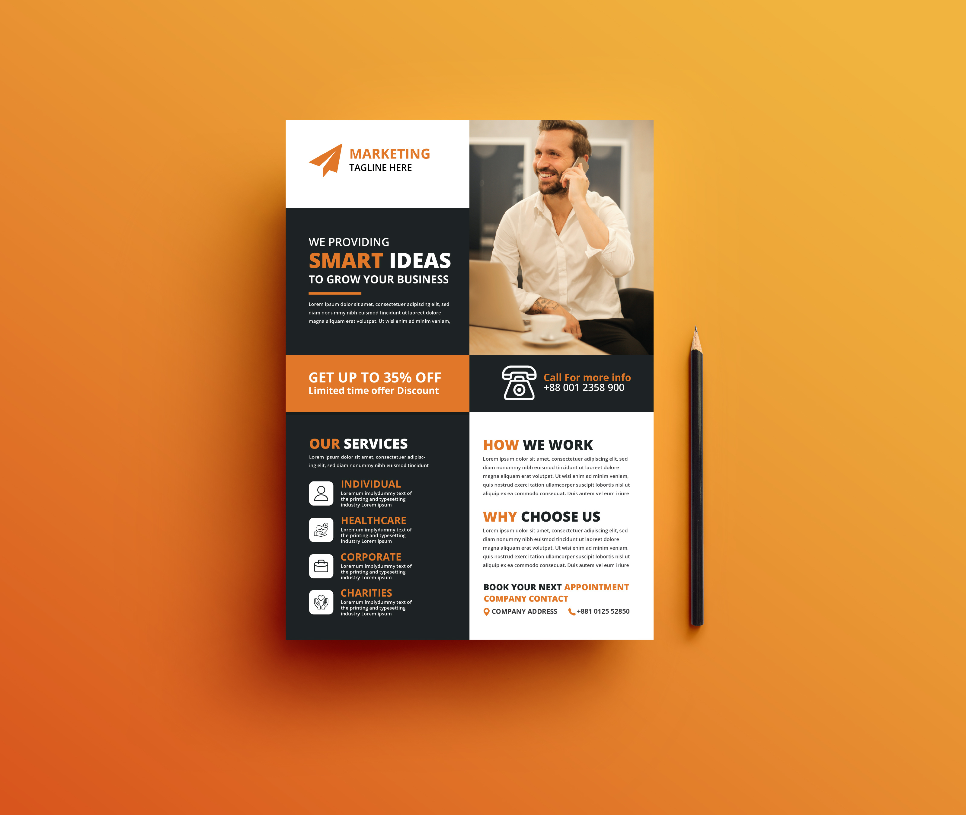 Example of Corporate Business Flyer, Leaflet Design