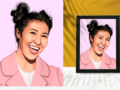 Vector Illustration of a Smiling Girl adobe illustrator cartoon cartoon portrait digital art digital portrait dribbble artist graphic design happiness illustration joyfulillustration line art portrait illustration portrait painting sumitvectorart vector vector artist vector portrait