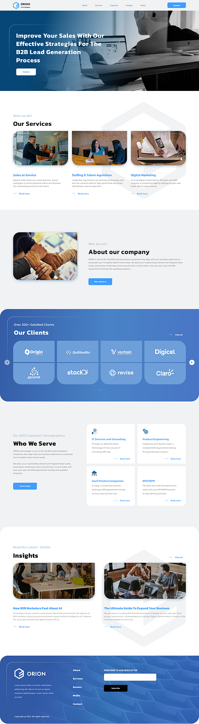 ORION Technologies- Landing Page design figma landing minimal design ui visual design