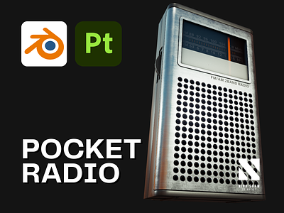 Vintage Pocket Radio 3d