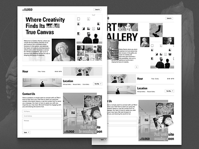 Art Gallery Landing Page - Design Concept art gallery black and white bw coming soon website design concept landing page minimalist minisite design ui ui design ui inspiration uiux user interface design ux design website design