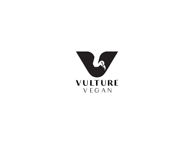 Vulture vegan logo concept bird black brand branding cry design graphic design icon identity illustration logo logotype minimalism minimalistic prey symbol vector vegan veganism vulture