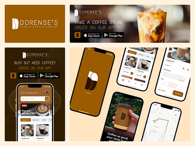 Dorense's Cafe App - Dorense's App & Launch Marketing Concept branding graphic design logo ui