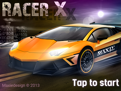 "Racer X" splash and menu screens lamborgini menu screen race game racer x start screen