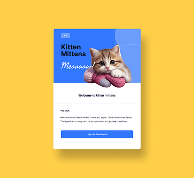 Welcome Email Template blue cats email graphic design marketing template ui ux welcome yellow