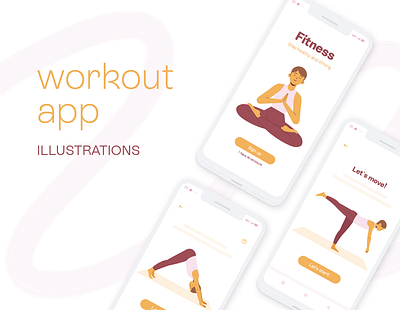 Workout illustrations animation colorful exercise explainer video illustration ui vector workout